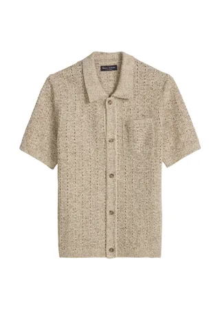 Marc OPolo Casual - Kurzarm-Strickjacke regular chalky sand - Gr. - M