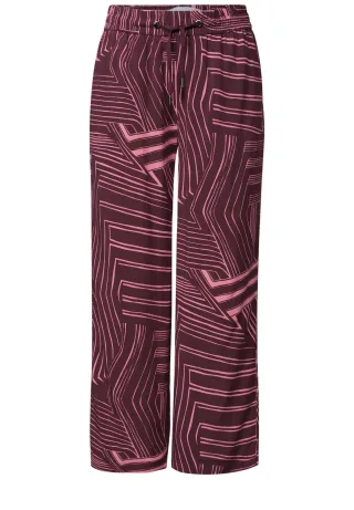 Street One - 7/8 High Waist Culotte mit Muster blush berry - Gr. - 7