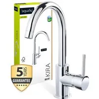 aquaSu Spültischarmatur Kira Chrom, hoher Auslauf, Kaltwassermittelstellung, Wassersparend