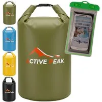 Active Peak Drybag Wasserdichte Tasche & Packsack (inkl. Wasserdichter Smartphone Hülle, 2-tlg), Waterproof Bag Seesackfür SUP, Kajak, Strand, Wassersport, Outdoor uvm