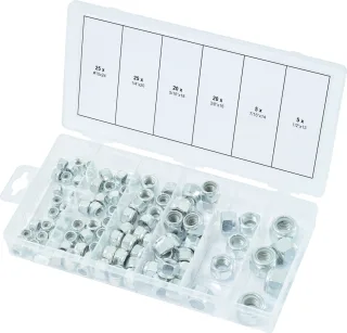 KS Tools Sortiment Muttern, selbstsichernd, UNC, 100-tlg - 970.0480
