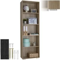tectake Bücherregal Lexi, Holzregal Lexi 1-tlg., bodenschonende Kunststofffüße, vielseitig verwendbar, mit Kippschutz