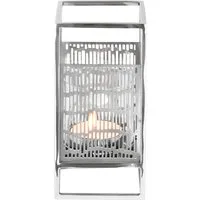 Windlicht Glas Kerzenhalter Kerzenständer outdoor NICOSA silber Höhe 17 cm