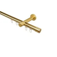 iso-design Gardinenstange Innenlauf 20 mm 1-läufig Endstück Kappe Wandabstand 8 cm, Ø 20 mm, 1-läufig, Fixmaß, Wandmontage, Aluminium, Innenlaufprofil mit Metallsäge kürzbar