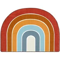 Paco Home Kinderteppich Niloya 366, halbrund, Höhe: 12 mm, Spielteppich, Kurzflor, Motiv Regenbogen, waschbar