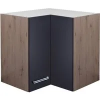 Flex-Well Eckhängeschrank Eckhängeschrank Küche - 60 cm breit - Anthrazit San Remo Eiche – Lino