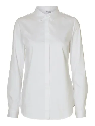 selected women - SLWROMIE LS FITTED SHIRT NOOS Bright White - Gr. - 34