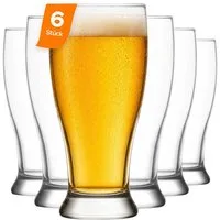 LAV Gläser-Set Brotto Bierglas, 6-tlg., Glas, 6er Set, 565ml, ideal für Biergenuss