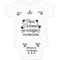G-graphics Kurzarmbody Papa, Du kannst es schaffen! Baby Body mit Spruch / Motiv / Aufdruck • zur Geburt / Babyparty