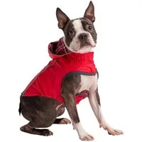GF Pet Hunderegenmantel Elastofit Regenmantel für Hunde, rot, XS