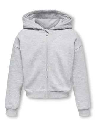 KIDS ONLY - KOGFAVE L/S ZIP HOOD SWT light grey melange - Gr. - 140