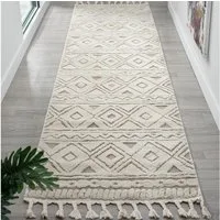 OTTO home Läufer Bonvo 80x300 cm, rechteckig, Höhe: 19 mm, mit Fransen, Hoch-Tief-Struktur, Wohnzimmer, Schlafzimmer