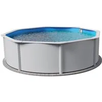 Planet Pool Rundpool Stahlwandpool rund Größe wählbar, 120 cm tief, Sta (Einzelbecken, 1-tlg), verzinkte Stahlwand