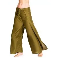 PANASIAM Palazzohose Hosenrock Damen aus leichter Viskose - elegante weite Palazzo Hose Wickelhose einfarbig - gerader Schnitt - luftige Sommerhose Boho Stil