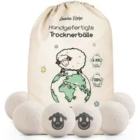 Luana Rose Trocknerball für Wäschetrockner 100% Schafwolle Öko-Freundlicher Weichspüler, Trockenball für Daunen - Tennisbälle zum Waschen -Set 6 Stück
