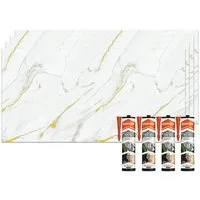 IZODEKOR 3D Wandpaneel IZODEKOR Wandverkleidung Marmoroptik 120x60cm Alternative zu Badfliese, Direkt auf Fliesen montierbar, fleckenabweisend