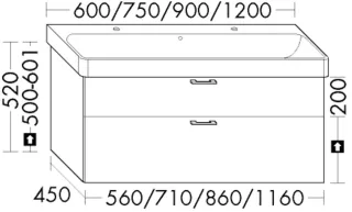 Burgbad WT-Unterschrank Sys30 PG4 Sana 520x560x450 Schilf Hochglanz, WYKC056F3362 WYKC056F3362