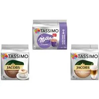 TASSIMO Kaffee T Disc Creamy Collection Milka Cappuccino Classico Latte Macchiato, 684 g, (Packung, 3er Pack)