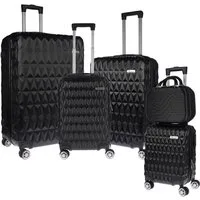 Weissmantel Kofferset 5er Koffer Set Hartschalenkoffer Kofferset XL Bordgepäck Handgepäck, (Suitcase 5 teilig Rollkoffer, Hartschalenkoffer Set, Reisekoffer, Kofferset, Koffer Set, Tolley Set), Mit Dehnfalte / Dehnfuge erhöht das Volumen der Koffer u