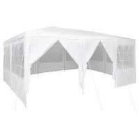 vidaXL Partyzelt Party-Zelt Weiß 600 x 400 x 266 cm Polyethylen