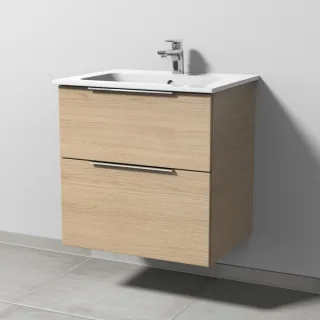 Sanipa 3way Waschtischunterbau zu Duravit ME by Starck Waschtisch mit 2 Auszügen, Eiche-Nordic UM72448
