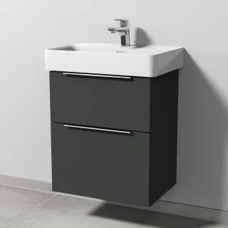 Sanipa 3way Waschtischunterbau zu Laufen Pro S Waschtisch mit 2 Auszügen, Graphit-Matt UP7851B