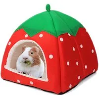 Ledander Tierhaus Meerschweinchenbett, gemütliches Winterhaus für Meerschweinchenzubehör, Meerschweinchenzubehör mit weichen Kissen, für Kaninchen, Kleintiere