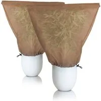 BigDean Winterschutzvlies 2er Set XXL Winterschutz Kübelpflanzensack 120 x 180 cm BRAUN, (Set, 2-St., 2er), Vlies, Winterschutz, Schutzhaube, Für Kübelpflanzen