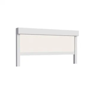 Außenrollo 120 cm breit, Eckig 90° Kasten 95 x 95 mm, Weiß RAL 9016, 1200 x 600 mm, Tageslicht-Stoff Antrieb Basic, individuell konfigurieren