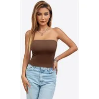 Imily Bela Tubetop Damen Trägerlose Cami Tops (Packung, 1-tlg., 1per-Pack) einfarbig