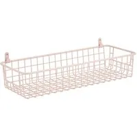 mDesign Badaccessoire-Set Wandregal Korb rosa Ablagekorb Metall Wandkorb Bad Organizer Handtuc