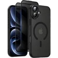 SmartUP Smartphone-Hülle + 2X Schutzglas für iPhone 16 - Panzerfolie Privacy MagSafe Case 9H 6,3, MagSafe-Technologie, integrierter Kameraschutz