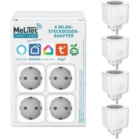MeLiTec WLAN-Steckdose MeLiTec Smart Home Steckdosenadapter "SMART-PFW04-G" weiß, 4er Set
