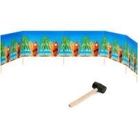 Garronda Windschutz Strand Sichtschutz 6m lang mit Gummihammer Garten Meer GAEX001, (mit Gummihammer)