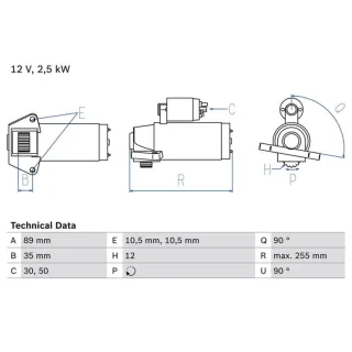 Bosch Anlasser 2,5 kW Ford Transit 2,2 TDCi 0986025200