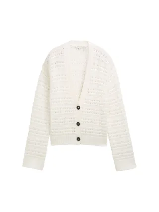 Tom Tailor - Cardigan mit V-Ausschnitt weiß - Gr. - L
