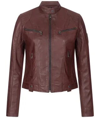 Rock Creek Lederjacke Weinrot