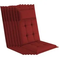 sunnypillow Hochlehnerauflage Gartenstuhlauflagen mit abnehmbarem Kopfpolster 120x50x9 cm, (6 St), Auflage Polsterauflagen UV-Lichtecht