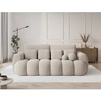 MOEBLO Schlafsofa ELVENTO, Sitzer Sofa mit Schlaffunktion & Komfortpolsterung – Modernes Schlafsofa mit Bettkasten & Zierkissen, Couch Polstermöbel Sitzmöbel Wohnzimmermöbel 3-Sitzer-Sofa Stoffsofa für Wohnzimmer, B 256 × H 105 × T 119 cm