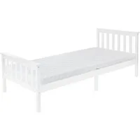 ML-DESIGN Bettgestell Holz Tagesbett, Jugend Einzelbett mit Kopf- & Fußteil, Holzbettgestell, Kinderbett, Bettrahmen Massivholz Bett Jugendbett Kiefer Weiß