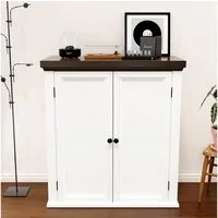 oyajia Sideboard Badezimmerschrank Mehrzweckschrank mit 2 Türen, Höhe 61.5cm, mit variabel verstellbaren Einlegeböden