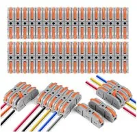 FELIXLEO Verbindungsklemme Klemmen Verbindungsklemme Hebel 4mm² DIY Kabelverbinder, 120-tlg.