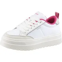 HUGO Lyssa_Tenn Plateausneaker Schnürschuh, Halbschuh, Freizeitsneaker mit Kontrastbesatz