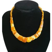 ROSWELL Collier Bernsteinkette Baltischer Naturbernstein Damen Honig Cognac (1-tlg), Handgefertigtes Collier, echter baltischer Naturbernstein Butterscotch