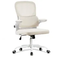 UEV Bürostuhl UEV Bürostuhl Ergonomisch Schwarz/Beige (Gaming-Stuhl, Drehstuhl, Schreibtischstuhl mesh mit Lendenwirbel), 90° hochklappbare Armlehne,bis 150 kg belastbar