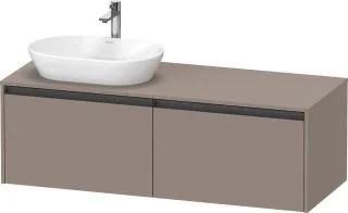 Duravit Ketho.2 Konsolenwaschtischunterbau wandhängend Basalt Matt 1400x550x459 mm - K24888L43430000 K24888L43430000