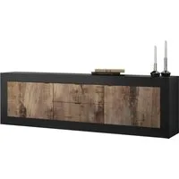 Home affaire Lowboard Basic Breite 210 cm, TV-Board 2 Türen, 2 Schubkästen, TV-Schrank, Metallgriff, moderne Rahmenoptik, viel Stauraum, Farbauswahl