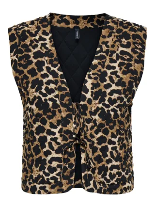 ONLY - ONLNOVELLA QUILT S/L TIE VEST WVN tigers eye - Gr. - S