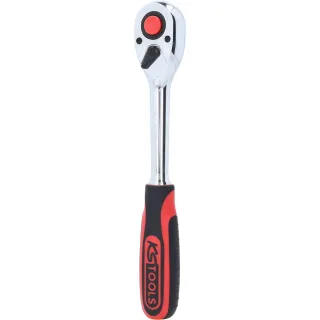 KS Tools 1/2" CHROMEplus Umschaltknarre, 72 Zahn, Kunststoffgriff - 915.1290
