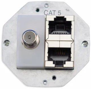 Einsatz für Datendose KOMOS 500, 2x CAT.5, TV-Anschluss